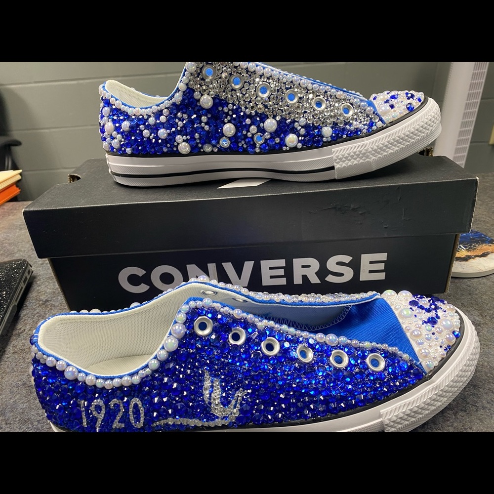 Custom Greek Rhinestone All Star Converse - Picture 4 of 6